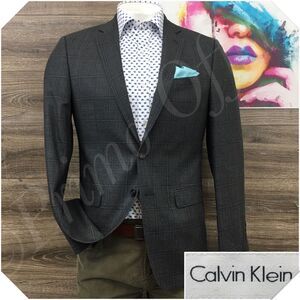 CALVIN KLEIN Mens Blazer Sport Coat Casual Jacket Size 40R Wool‎ Silk Suit